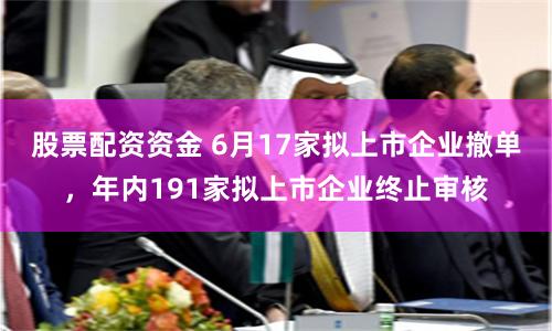 股票配资资金 6月17家拟上市企业撤单，年内191家拟上市企业终止审核