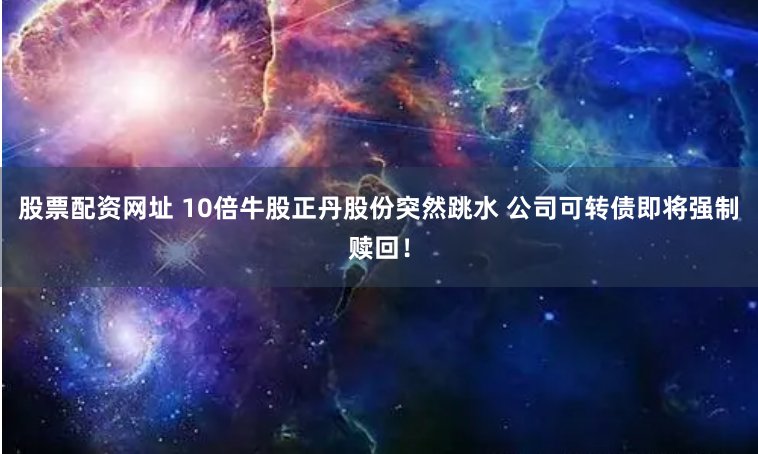 股票配资网址 10倍牛股正丹股份突然跳水 公司可转债即将强制赎回！